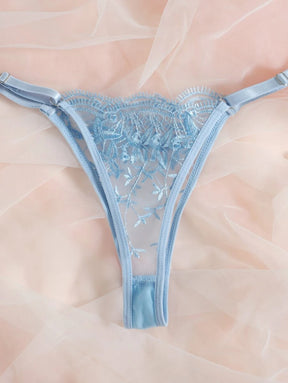 Conjunto Lingerie Bordado Sensual Transparente