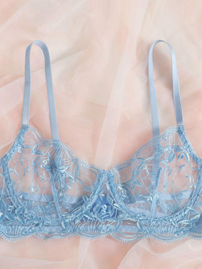 Conjunto Lingerie Bordado Sensual Transparente