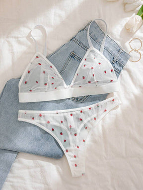 Conjunto Lingerie Tule Estampado