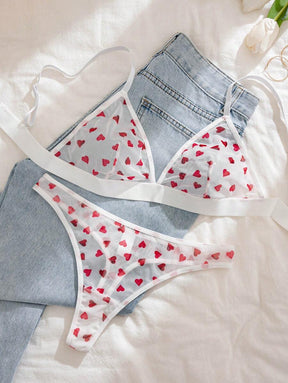 Conjunto Lingerie Tule Estampado