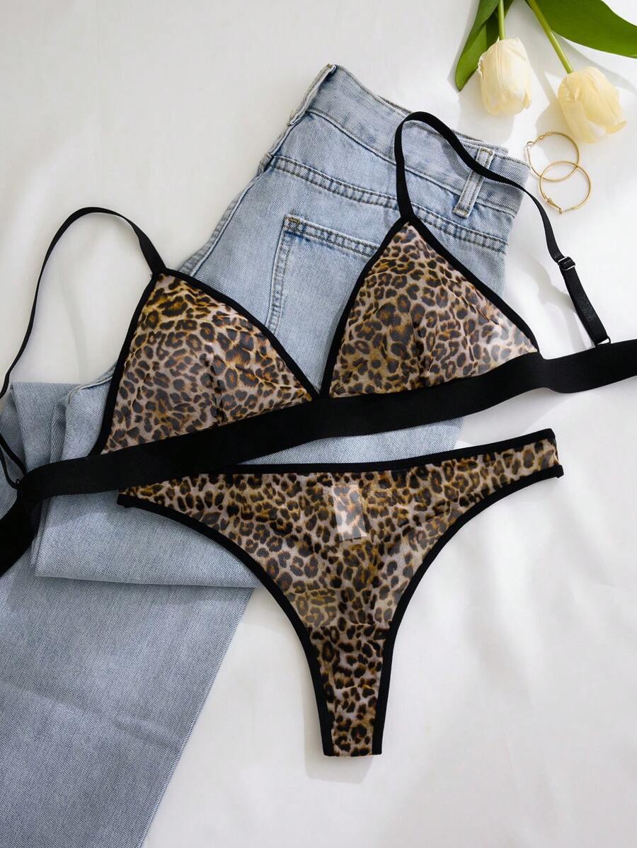 Conjunto Lingerie Tule Estampado