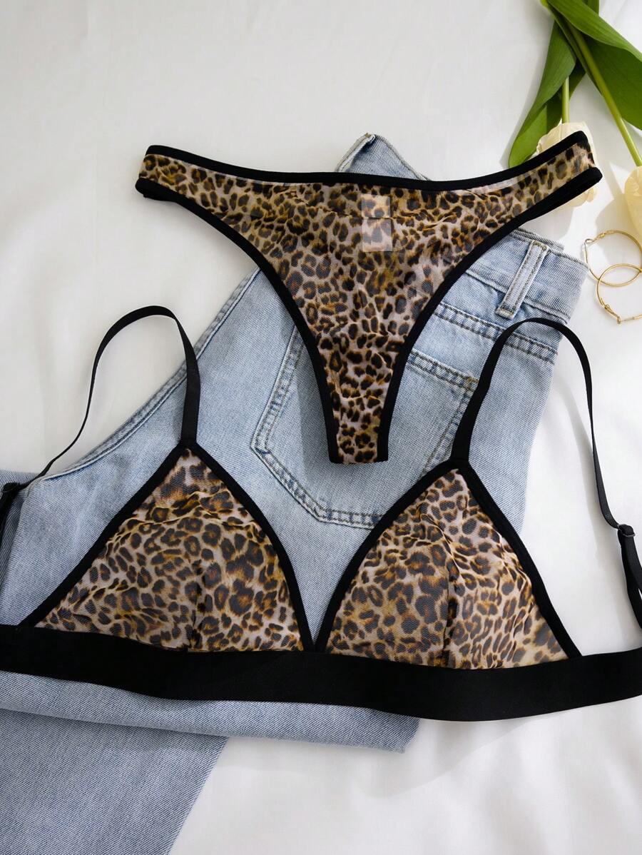 Conjunto Lingerie Tule Estampado