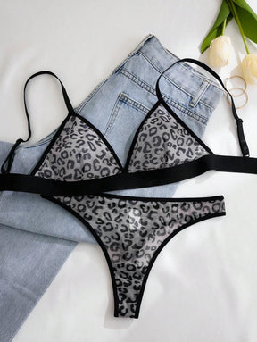 Conjunto Lingerie Tule Estampado