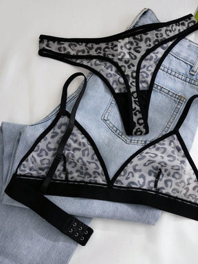 Conjunto Lingerie Tule Estampado