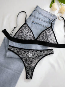 Conjunto Lingerie Tule Estampado