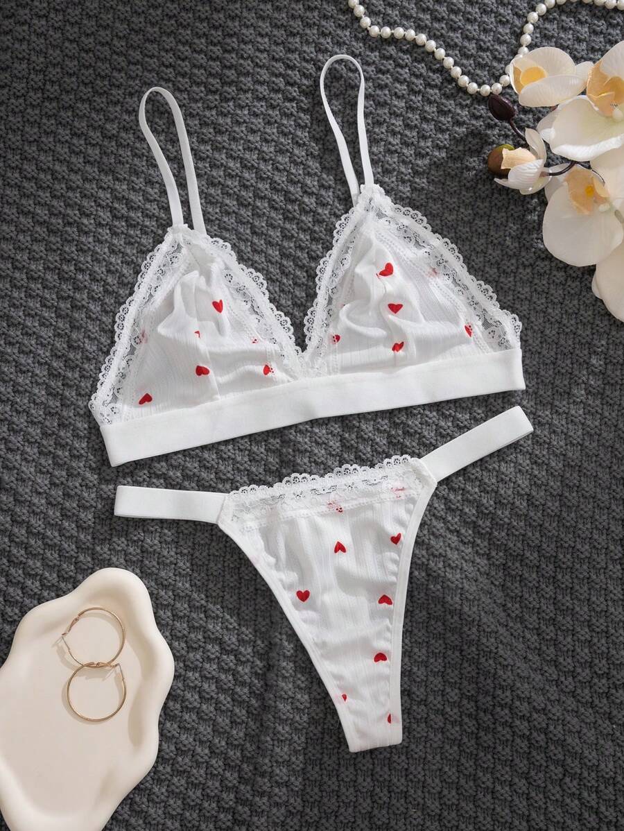Conjunto Lingerie Mini Corações
