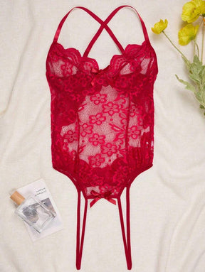 Body Lingerie Renda Abertura Frontal