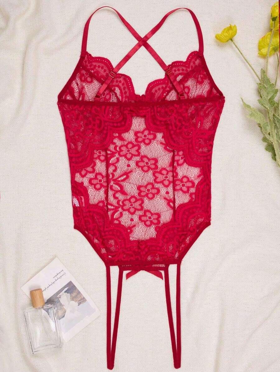 Body Lingerie Renda Abertura Frontal