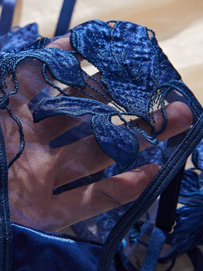 Conjunto Lingerie Bordado de Folha
