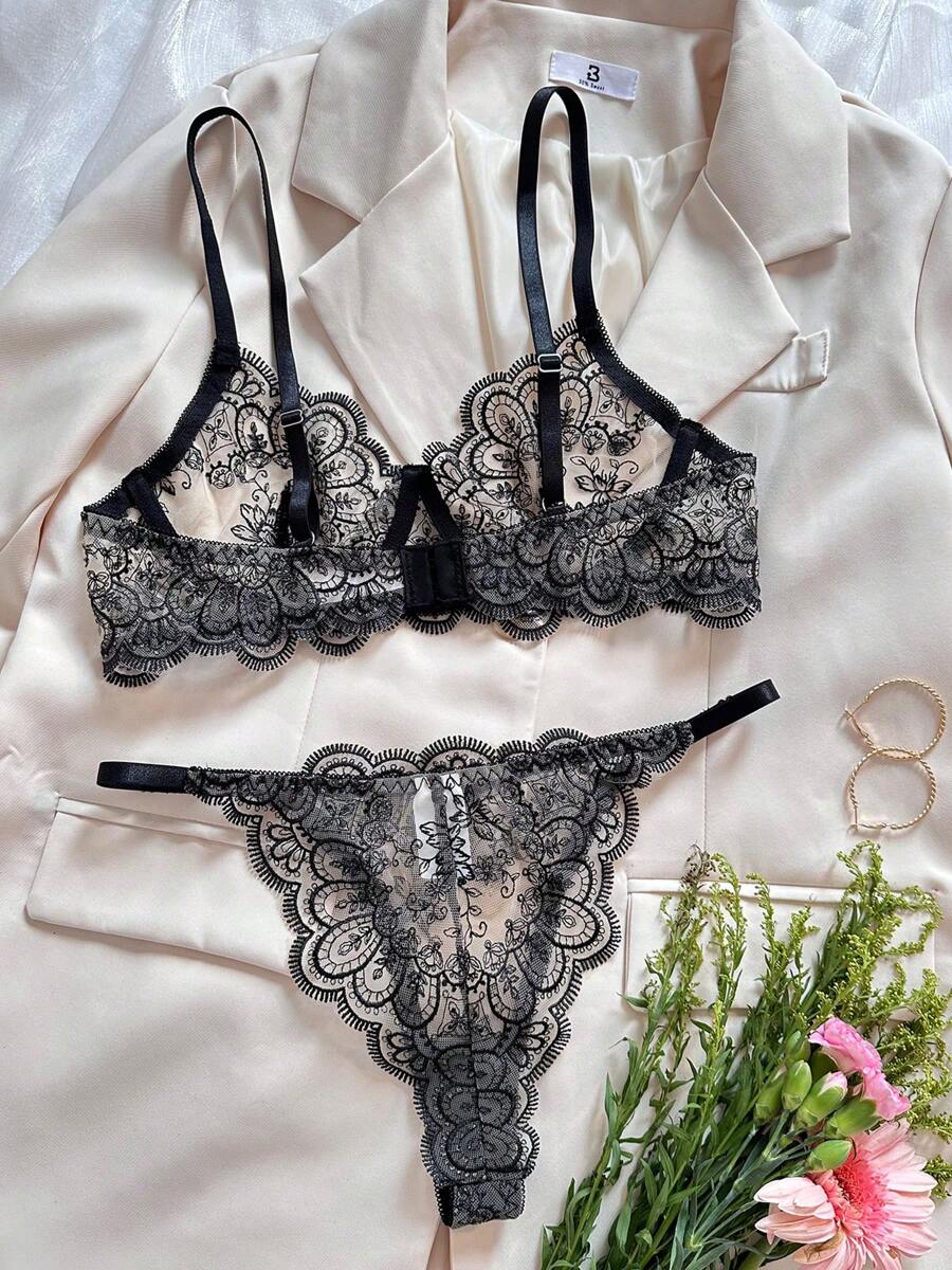 Conjunto Lingerie Renda Noir