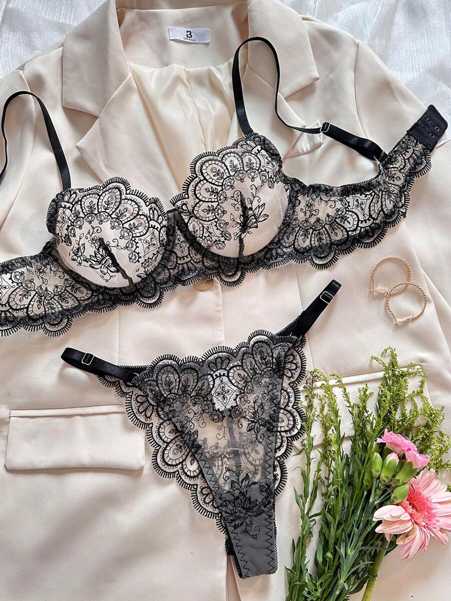 Conjunto Lingerie Renda Noir