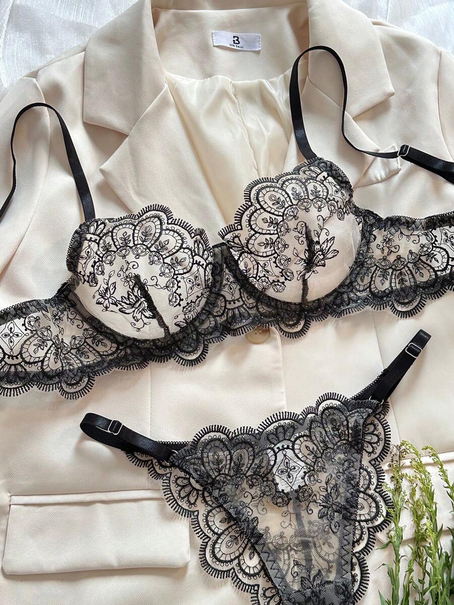 Conjunto Lingerie Renda Noir