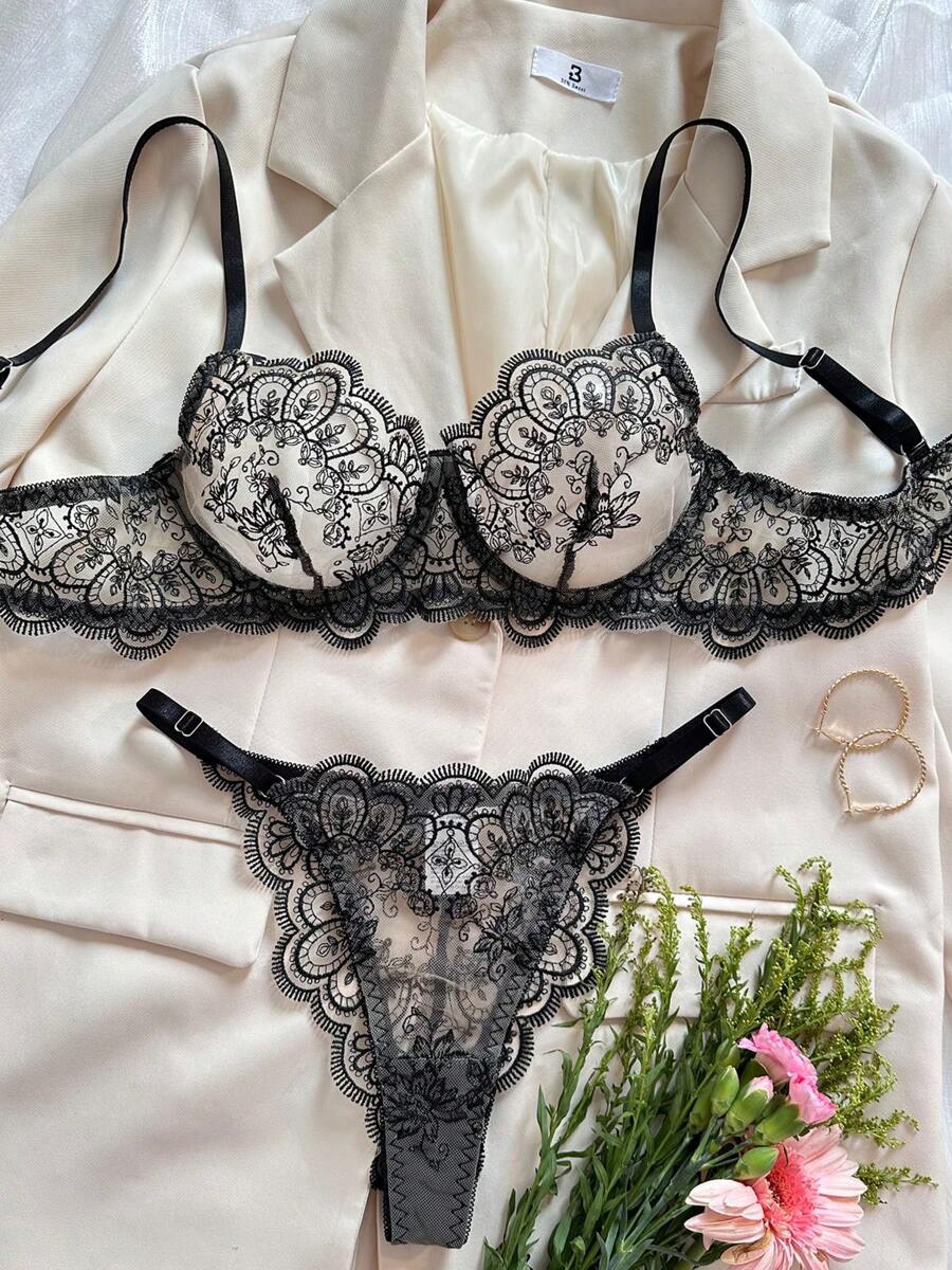Conjunto Lingerie Renda Noir