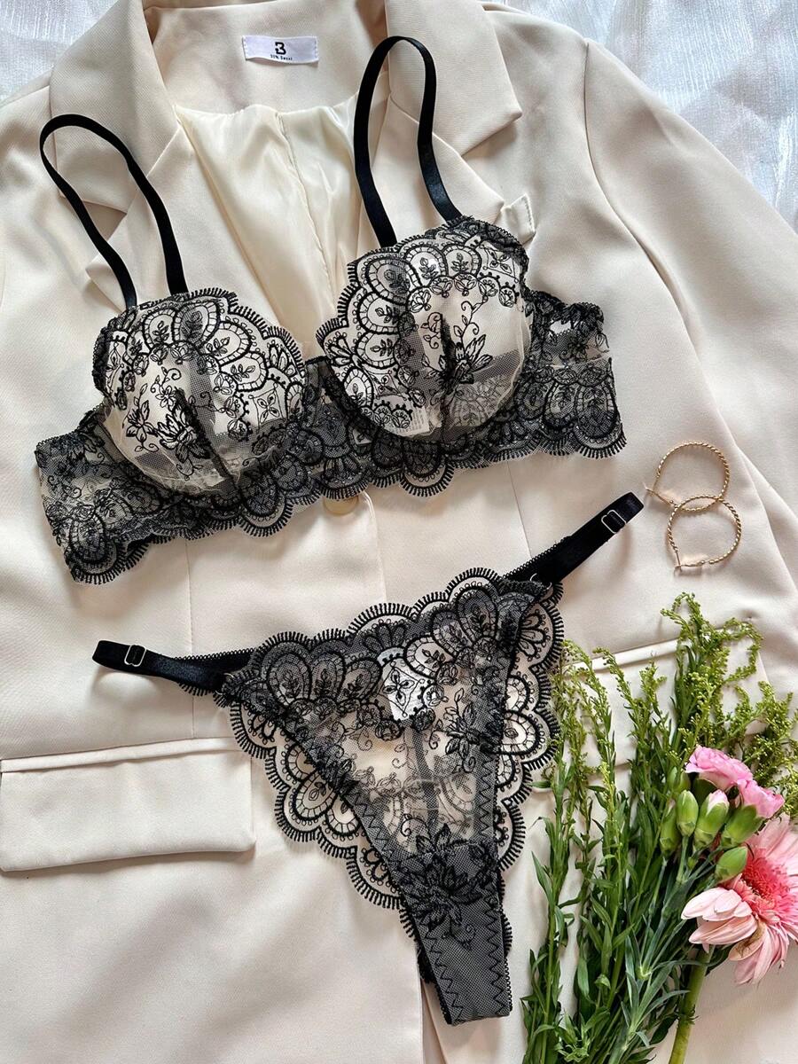 Conjunto Lingerie Renda Noir
