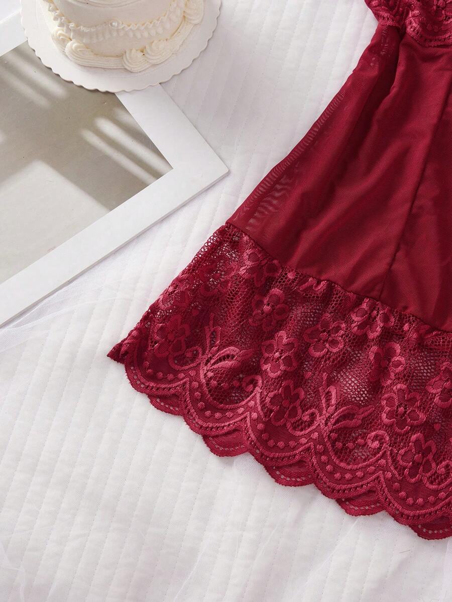 Conjunto Lingerie Renda Camisola Sexy