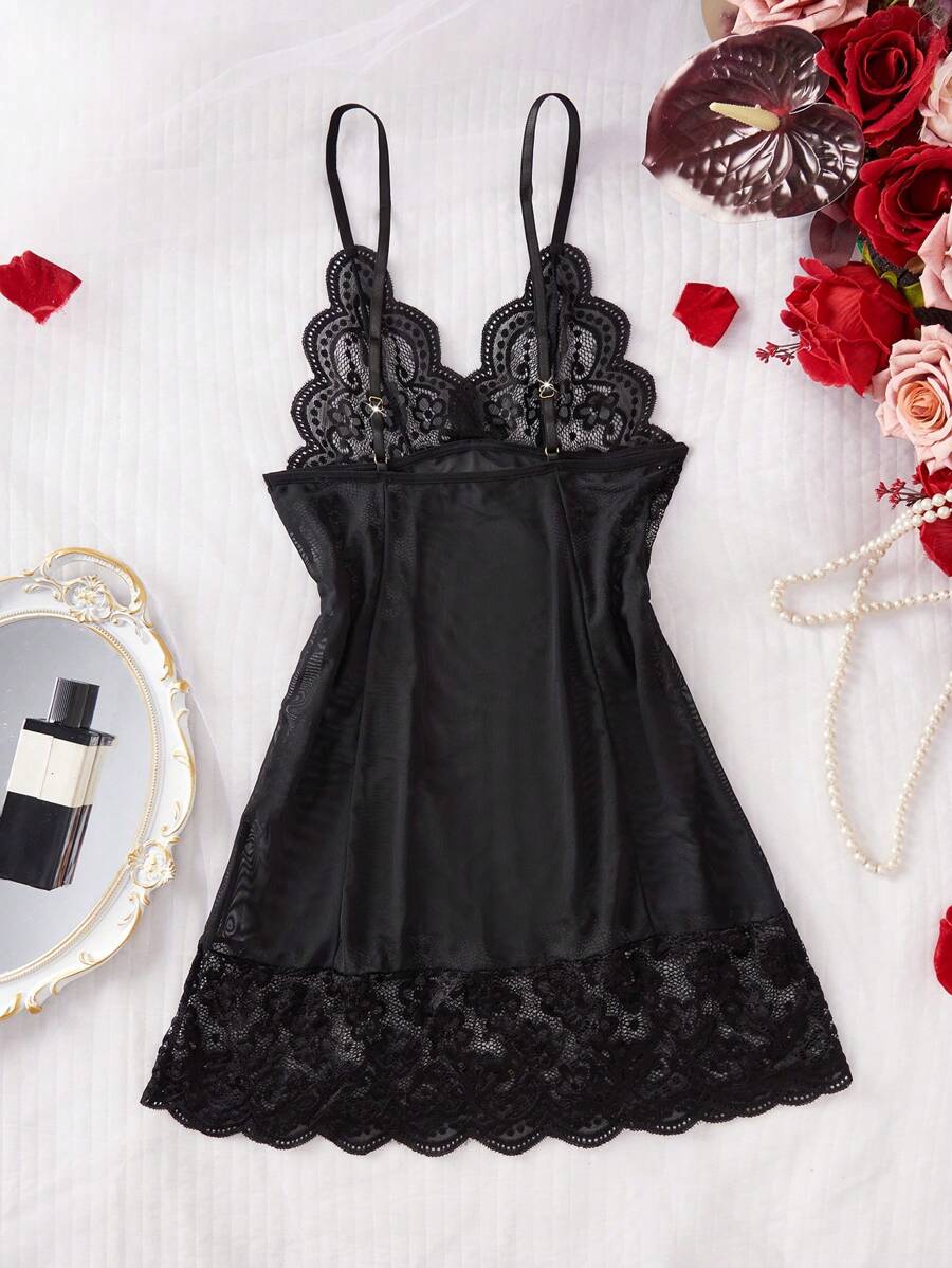 Conjunto Lingerie Renda Camisola Sexy