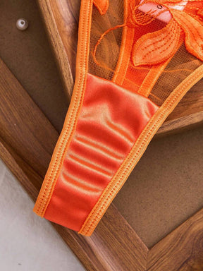 Conjunto Lingerie Bordado de Folha