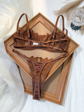 Conjunto Lingerie Bordado de Folha